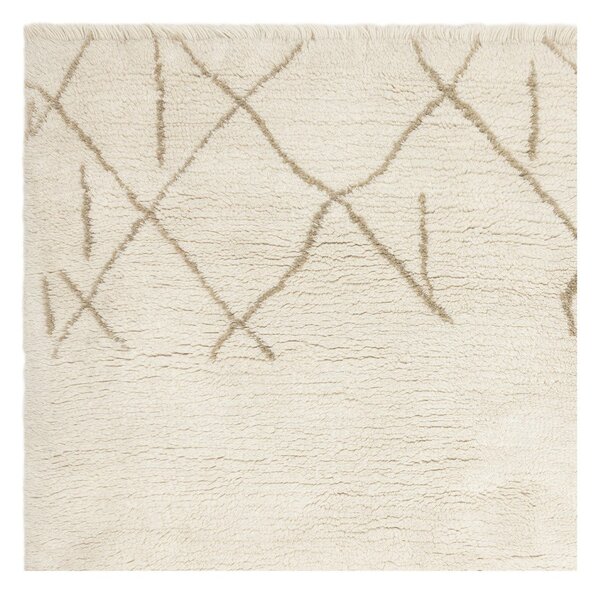 Kremno bela pralna ročno tkana volnena preproga 200x290 cm Azera Crosshatch – Asiatic Carpets