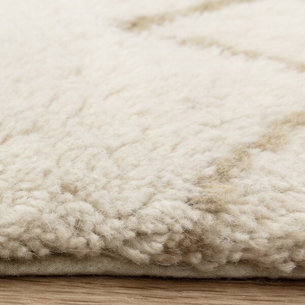 Kremno bela pralna ročno tkana volnena preproga 200x290 cm Azera Crosshatch – Asiatic Carpets