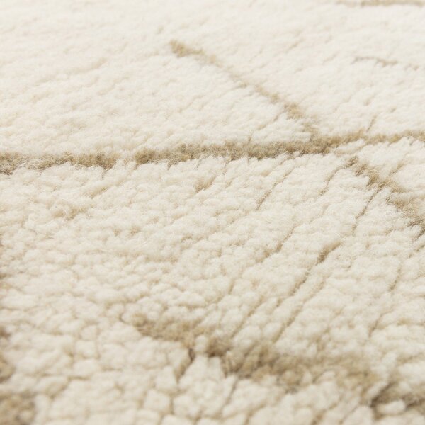 Kremno bela pralna ročno tkana volnena preproga 200x290 cm Azera Crosshatch – Asiatic Carpets