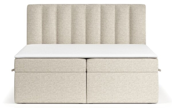 Bež boxspring postelja s prostorom za shranjevanje 140x200 cm Novento – Maison de Rêve