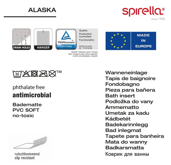 Protizdrsna podloga za kad 36x91 cm Alaska – Spirella