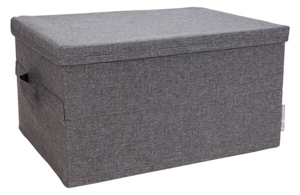 Siva tekstilna škatla za shranjevanje s pokrovom 34x45x25 cm Soft Storage – Bigso Box of Sweden