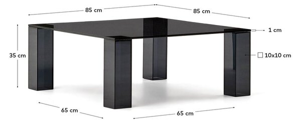 Temno siva steklena mizica 85x85 cm Adularia – Kave Home