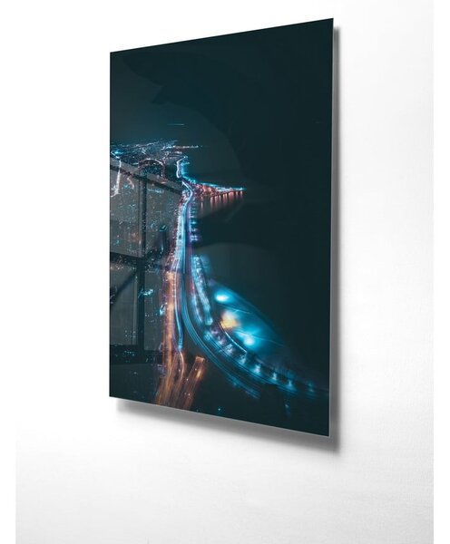 Steklena slika 50x70 cm Night Way – Wallity