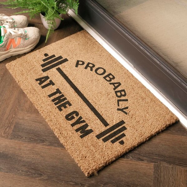 Predpražnik iz kokosovih vlaken 40x60 cm Probably At The Gym – Artsy Doormats