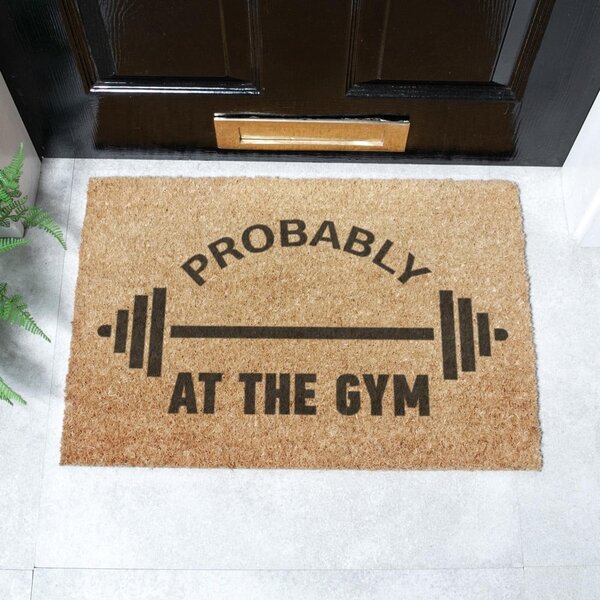 Predpražnik iz kokosovih vlaken 40x60 cm Probably At The Gym – Artsy Doormats