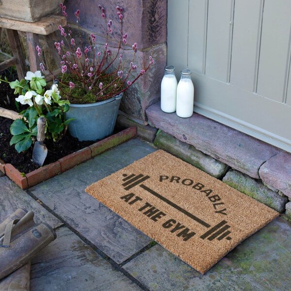 Predpražnik iz kokosovih vlaken 40x60 cm Probably At The Gym – Artsy Doormats