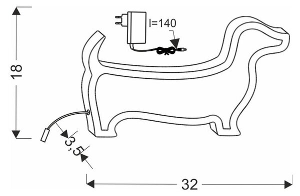 Rožnata otroška namizna svetilka Dog – Candellux Lighting