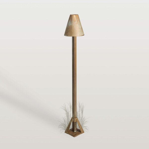 Moretti Luce LED-svetilka za podnožje Silva Disk, višina 50 cm, starinsko medenina, Bronasta / starinska medenina, Medenina, Podeželska hiša / Rustikalna