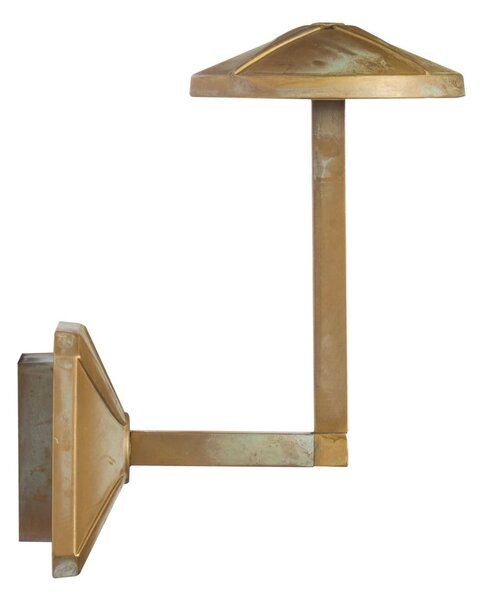 Moretti Luce Zunanja stenska svetilka LED Aura Disk, višina 24 cm, starinsko medenina, Bronasta / starinska medenina, Medenina, Podeželska hiša / Rustikalna