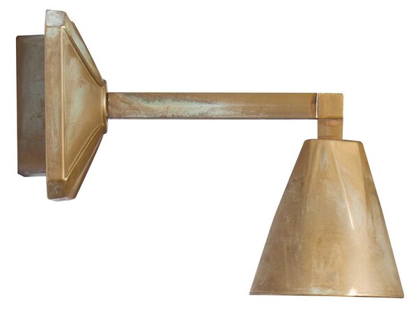 Moretti Luce LED-stenna svetilka Silva Disk, izstop 22 cm, barva starinsko medenina, IP65, Bronasta / starinska medenina, Medenina, Podeželska hiša / Rustikalna