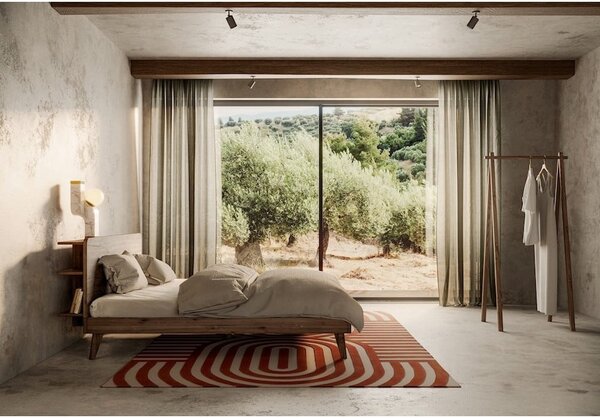 Rjava zakonska postelja iz borovega lesa z letvenim dnom 160x200 cm Retreat - Karup Design