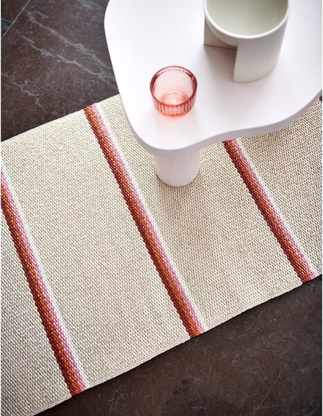 Opečnato oranžen/kremno bel zunanji in notranji tekač 70x180 cm Olle Brick Cream – Pappelina