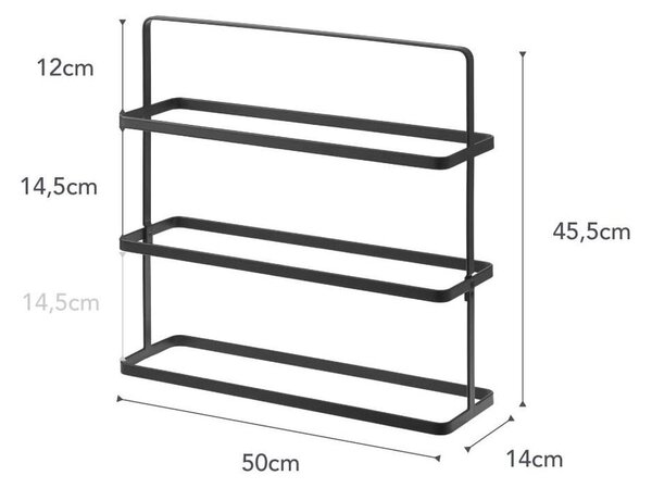 Črno kovinsko stojalo za čevlje Tower Shoe Rack – YAMAZAKI