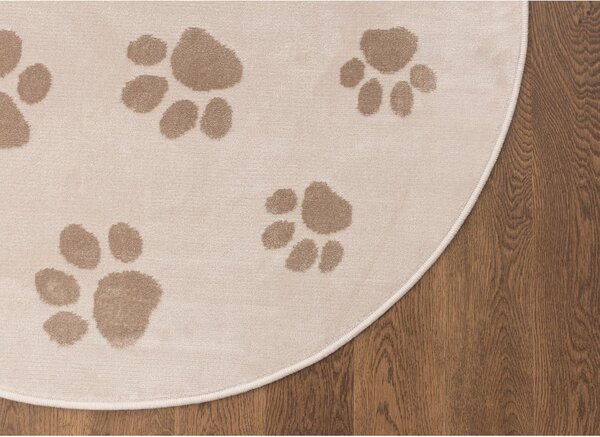 Bež otroška preproga ø133 cm Paws Light Beige – FD