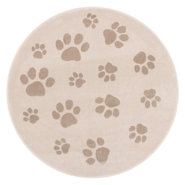 Bež otroška preproga ø133 cm Paws Light Beige – FD