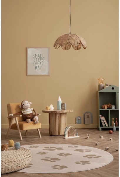 Bež otroška preproga ø133 cm Paws Light Beige – FD
