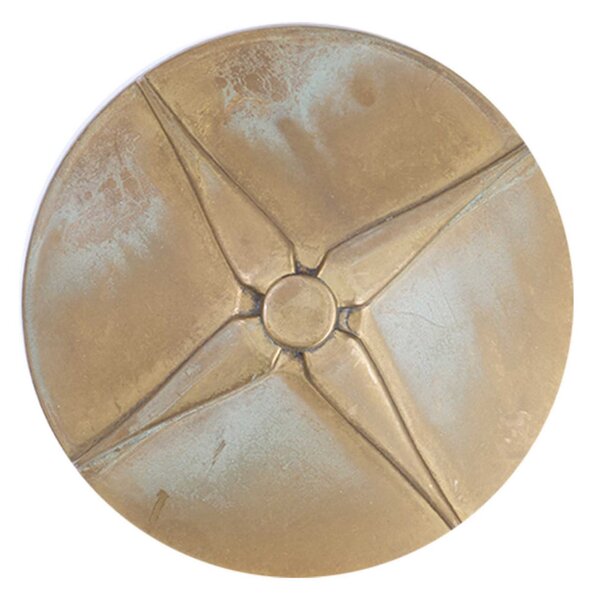 Moretti Luce LED-ulična svetilka Aura Disk, višina 100 cm, starinsko medenina, IP65, Bronasta / starinska medenina, Medenina, Podeželska hiša / Rustikalna