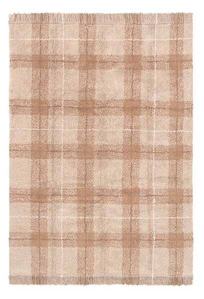 Svetlo rožnata pralna ročno tkana bombažna preproga 90x120 cm Tartan Rose – Lorena Canals