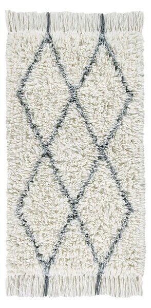 Kremno bela pralna ročno tkana volnena preproga 80x140 cm Berber Soul – Lorena Canals