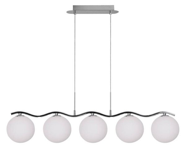 Viseča svetilka v srebrni barvi s steklenim senčnikom 12x86 cm Ramon - Candellux Lighting