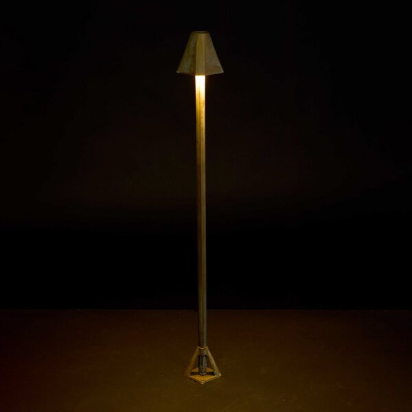 Moretti Luce LED-ulična svetilka Silva Frame, višina 80 cm, starinsko medenina, IP65, Bronasta / starinska medenina, Medenina, Podeželska hiša / Rustikalna