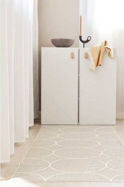 Kremno bela notranja in zunanja preproga 70x100 cm Boo Linen – Pappelina