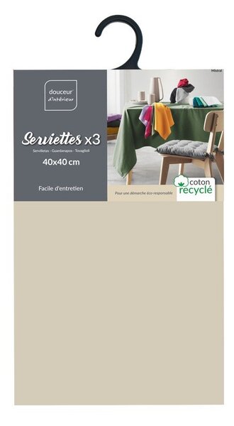 Prtički v kompletu 3 ks 40x40 cm Mistral – douceur d'intérieur