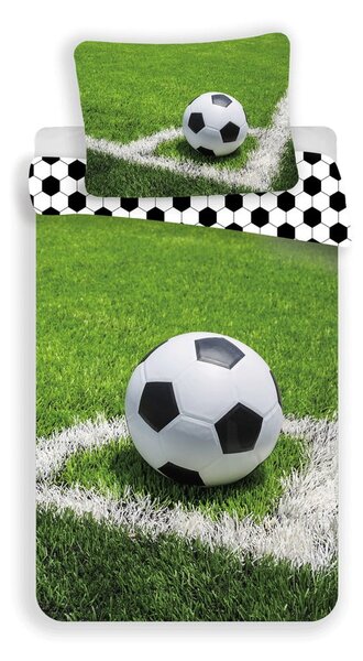 Zelena enojna bombažna otroška posteljnina 140x200 cm Football – Jerry Fabrics