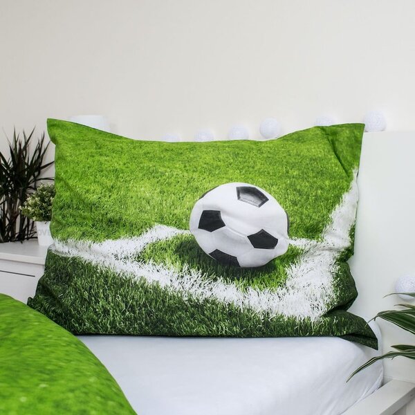 Zelena enojna bombažna otroška posteljnina 140x200 cm Football – Jerry Fabrics