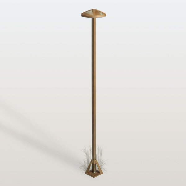 Moretti Luce LED-ulična svetilka Aura Disk, višina 100 cm, starinsko medenina, IP65, Bronasta / starinska medenina, Medenina, Podeželska hiša / Rustikalna