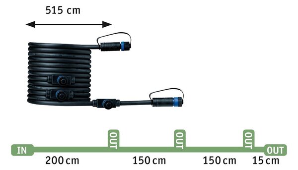 Paulmann Plug & Shine Plantini 3.000K osnovni komplet 3, zatemnjen, Črna, Kovina, Sodobni