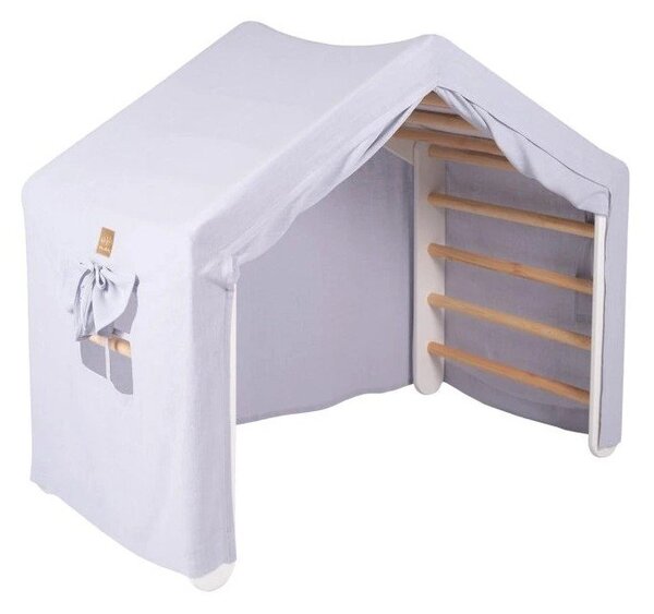 Piklerjev trikotnik iz masivnega bora v modri in naravni barvi 112x61x94 cm Montessori – Meowbaby