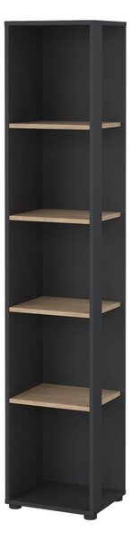 Antracitno siv/naraven regal v hrastovem dekorju 41x205 cm Sign – Tvilum