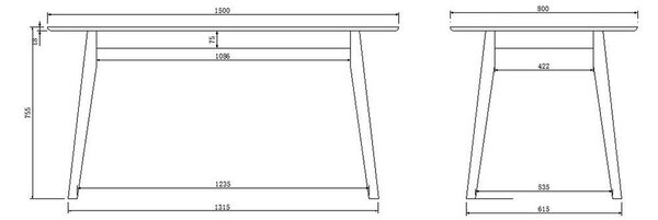 Jedilna miza 150x80 cm Nagano - Actona