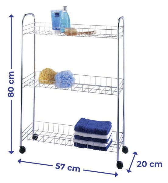 Kovinska polica na kolesih 57x80 cm - Maximex