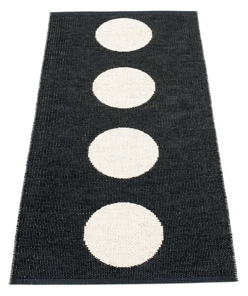 Črno-bel zunanji in notranji tekač 70x150 cm Vera Black – Pappelina