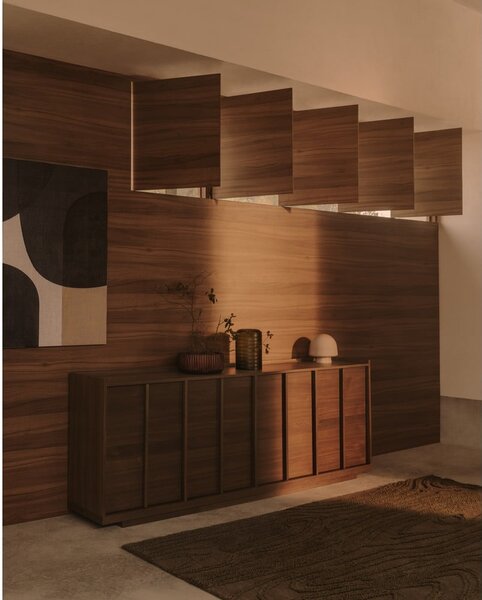 Rjava komoda v orehovem dekorju 200x80x45 cm Onix – Kave Home