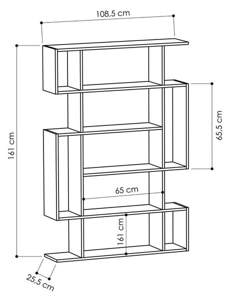 Antracitno siv regal v hrastovem dekorju 108,5x161 cm Mito – Homitis