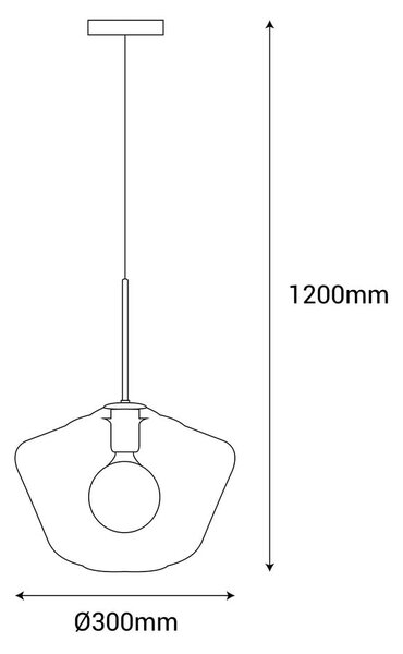 Viseča svetilka SULION Astrid, višina 120 cm