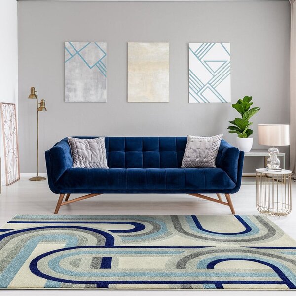 Prašno modra preproga 120x170 cm Nova Retro Blue – Asiatic Carpets