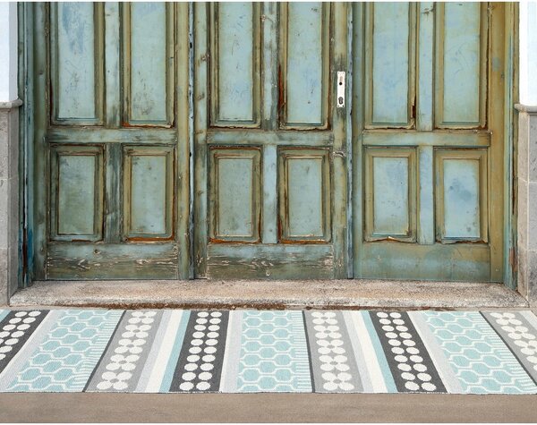 Siv/turkizen zunanji in notranji tekač 70x270 cm Asta Pale Turquoise – Pappelina