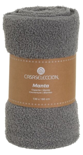 Siva odeja iz sherpa flisa 130x160 cm Sherpa Bouclé – Casa Selección