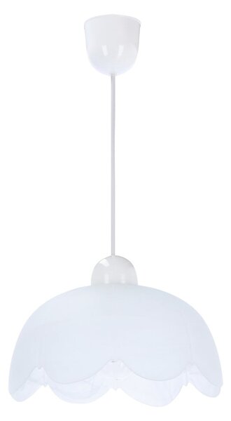 Bela viseča svetilka s steklenim senčnikom ø 25 cm Bratek – Candellux Lighting