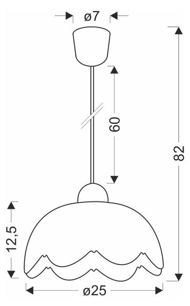 Bela viseča svetilka s steklenim senčnikom ø 25 cm Bratek – Candellux Lighting