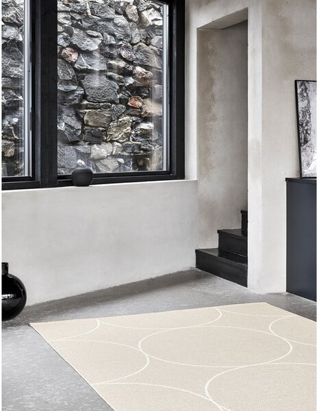 Kremno bela notranja in zunanja preproga 70x100 cm Boo Linen – Pappelina