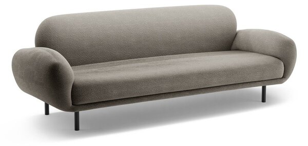Siva sedežna garnitura iz tkanine bouclé 208 cm Poppy – Micadoni