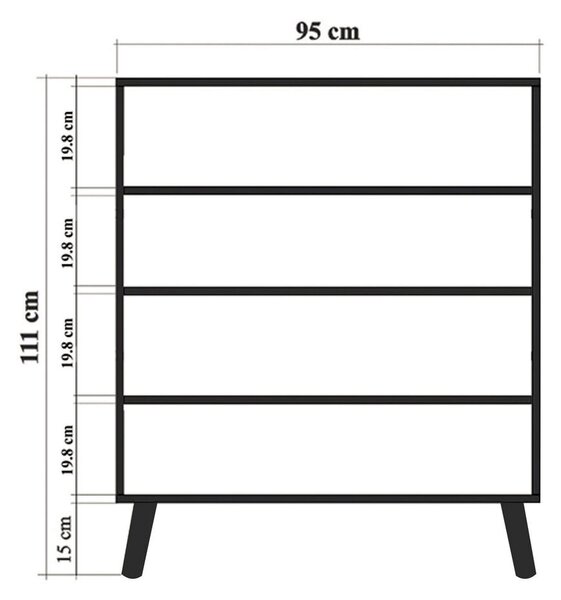 Omarica v hrastovem dekorju v naravni barvi 95x111 cm Multilux – Kalune Design