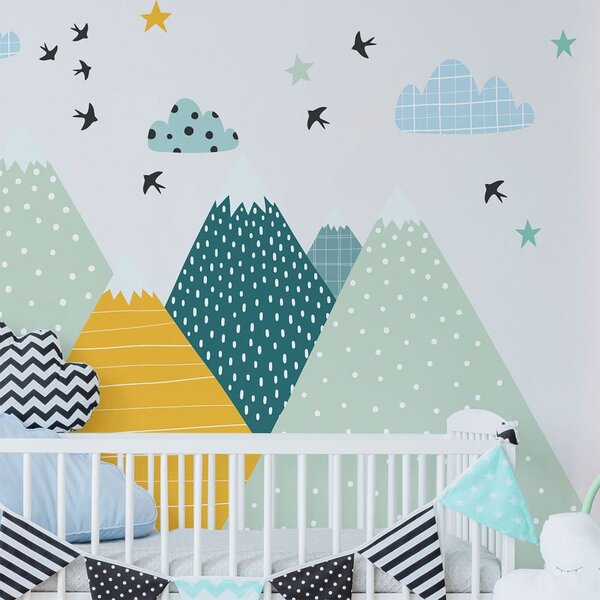 Stenska nalepka Ambiance Giant Kid Sticker Scandinavian Mountains Ziska