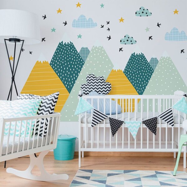 Stenska nalepka Ambiance Giant Kid Sticker Scandinavian Mountains Ziska